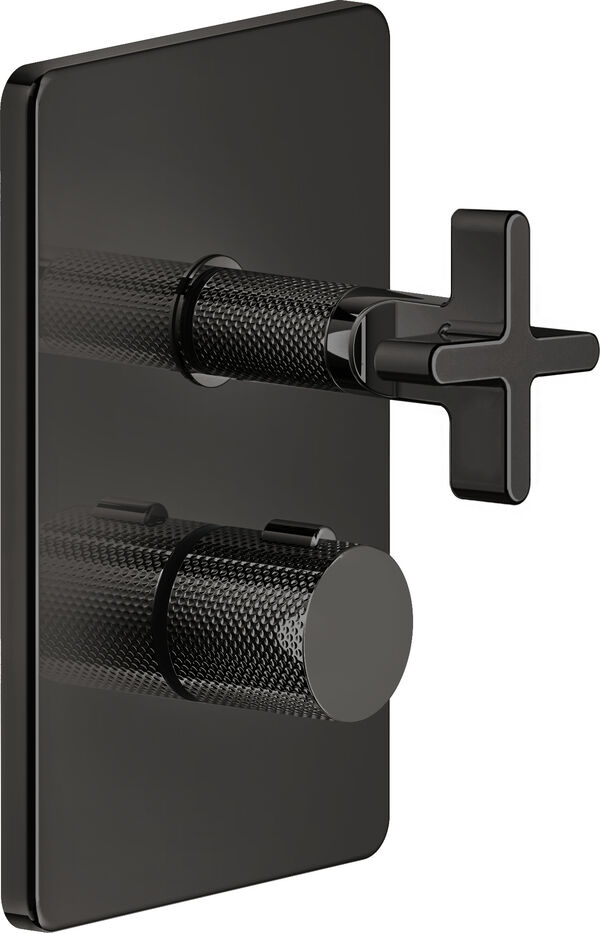 Bademischer-Endmontageset Gessi Inciso &frac12;" Black metal image number 0