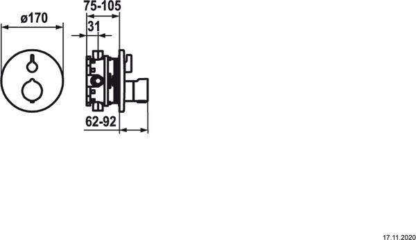 Duschmischer-Endmontageset KWC Thermostat Edelstahloptik image number 1