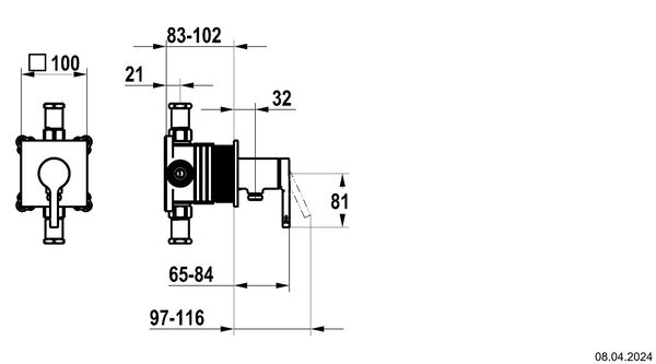 M&eacute;langeur de douche-set de montage final KWC Homebox AVA 2.0 Chrom&eacute; image number 1