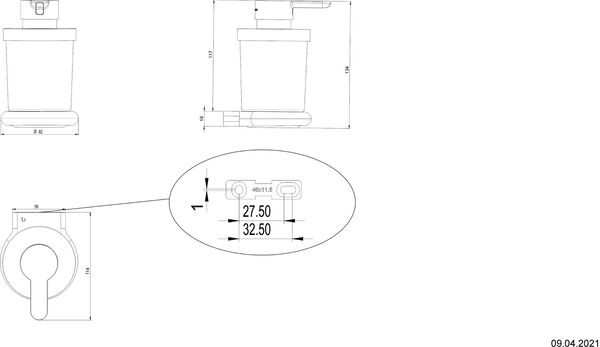 Distributeur de savon Bodenschatz Nia Noir mat image number 1