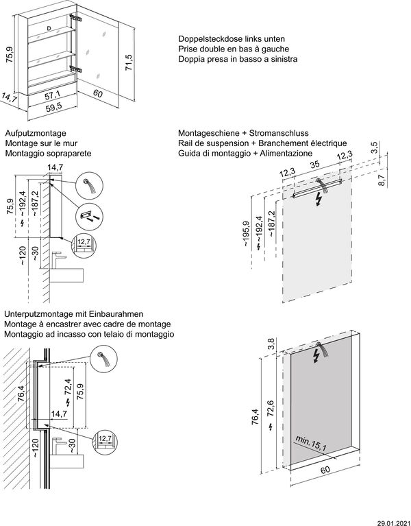 Spiegelschrank Schneider Filo HCL Weiss image number 1