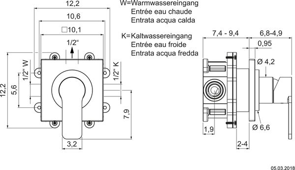 Wandmischer-Endmontageset Alterna pi&ugrave; Verchromt image number 1