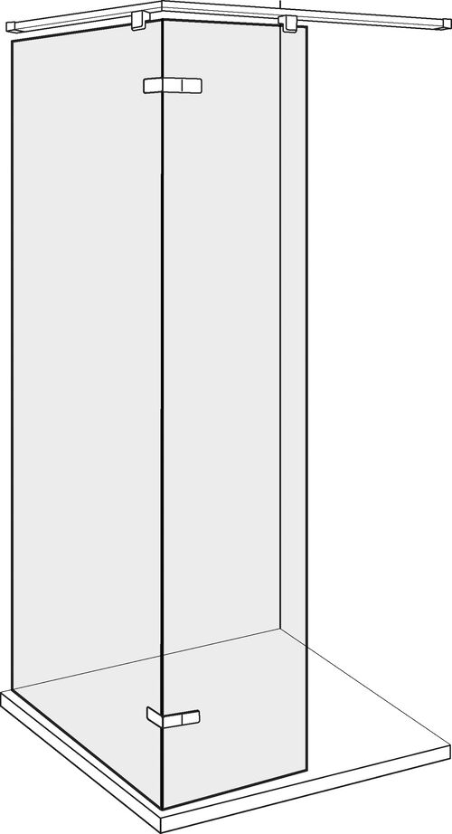 Seitenwand Alterna lin.3 Schwarz matt Echtglas klar CareTec Pro