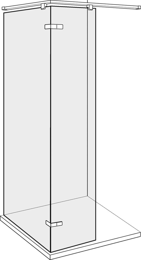 Seitenwand Alterna lin.3 Schwarz matt Echtglas klar CareTec Pro image number 0