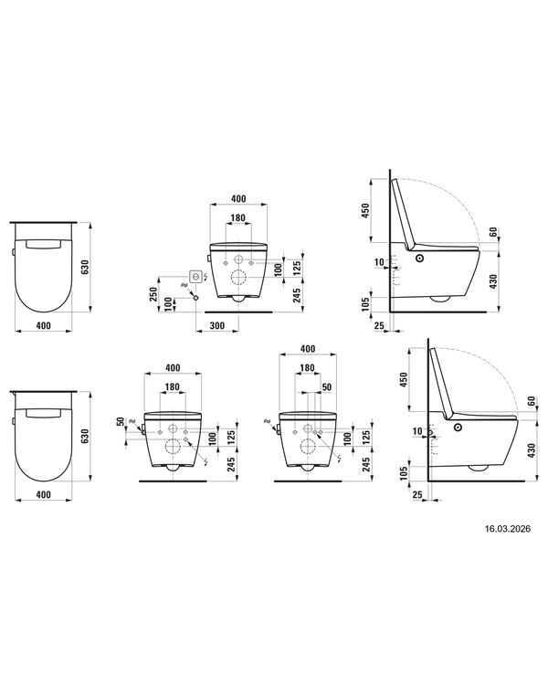 Dusch-WC Laufen Cleanet Auria Schwarz matt image number 1