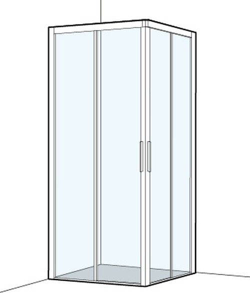 Cabina diagonale Koralle S400 Plus Silver polish Vetro trasparente Plus