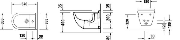 Wand-Bidet Philippe Starck 3 Weiss image number 1