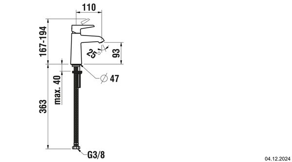 Einlochmischer Laufen Pure Edelstahl matt PVD image number 1