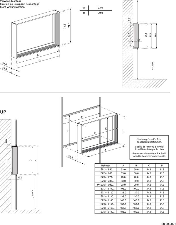 Einbaurahmen Universal E713-15 image number 1