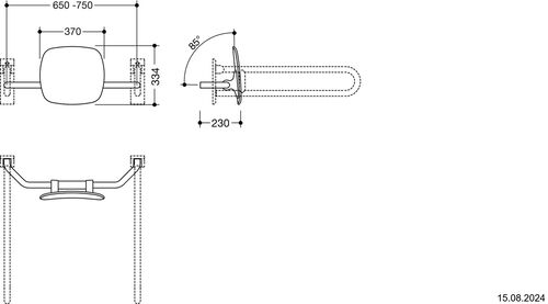 R&uuml;ckenst&uuml;tze Hewi 805 Edelstahl matt Lehne Signalweiss