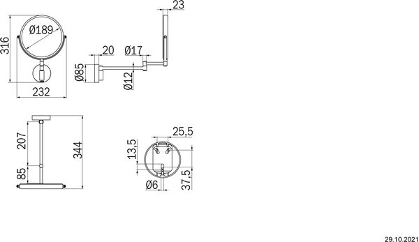 Kosmetikspiegel Inda Verchromt image number 1