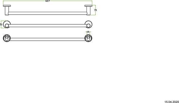 Barre &agrave; linge de bain Alterna rondo Chrom&eacute; image number 1