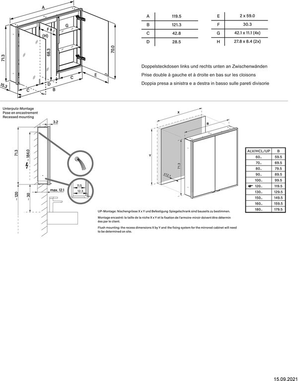 Spiegelschrank Alterna viso LED plus Weiss image number 1