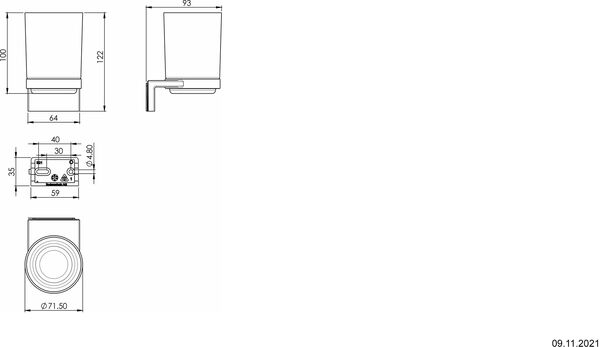 Glashalter Bodenschatz Chic 22 Verchromt image number 1