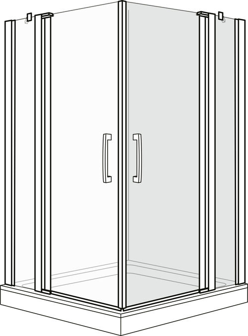 Pendelt&uuml;re Duscholux Optima 6 Silbereloxiert Echtglas klar