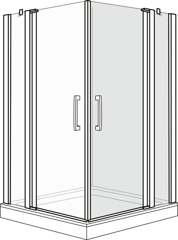 Pendelt&uuml;re Duscholux Optima 6 Silbereloxiert Echtglas klar image number 0