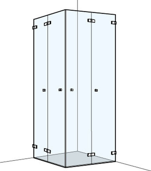Cabina diagonale S606 Plus Cromato Vetro trasparente Duschguard