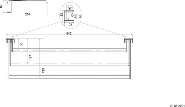 Badetuchstange Bodenschatz Lindo Verchromt image number 1