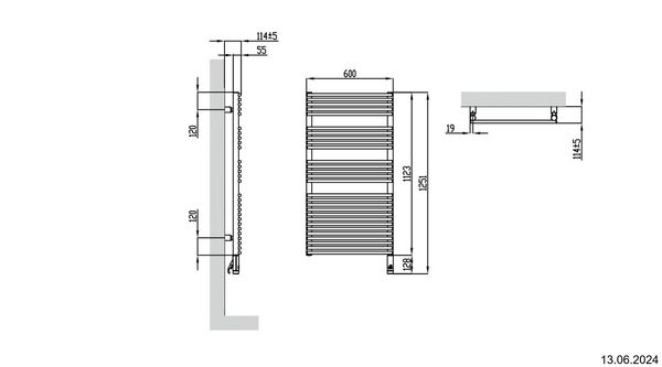 Badheizk&ouml;rper Alterna pali Verchromt Heizpatrone rechts image number 1