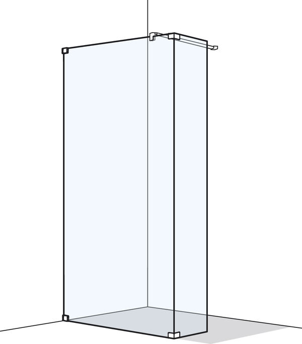 Paroi laterale en pose libre Koralle S808 Couleur acier inoxydable Verre clair image number 0