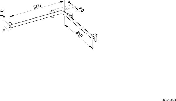 Dusch- und Wannenhandlauf Keuco Collection Axess Schwarz matt image number 1