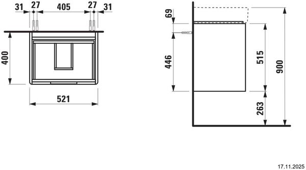 Waschtischm&ouml;bel Laufen Juna Verkehrsgrau image number 1
