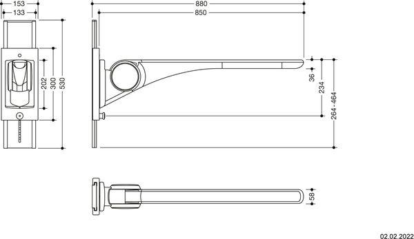 St&uuml;tzklappgriff Hewi LifeSystem Basic Signalweiss gl&auml;nzend Griffpad weiss image number 1