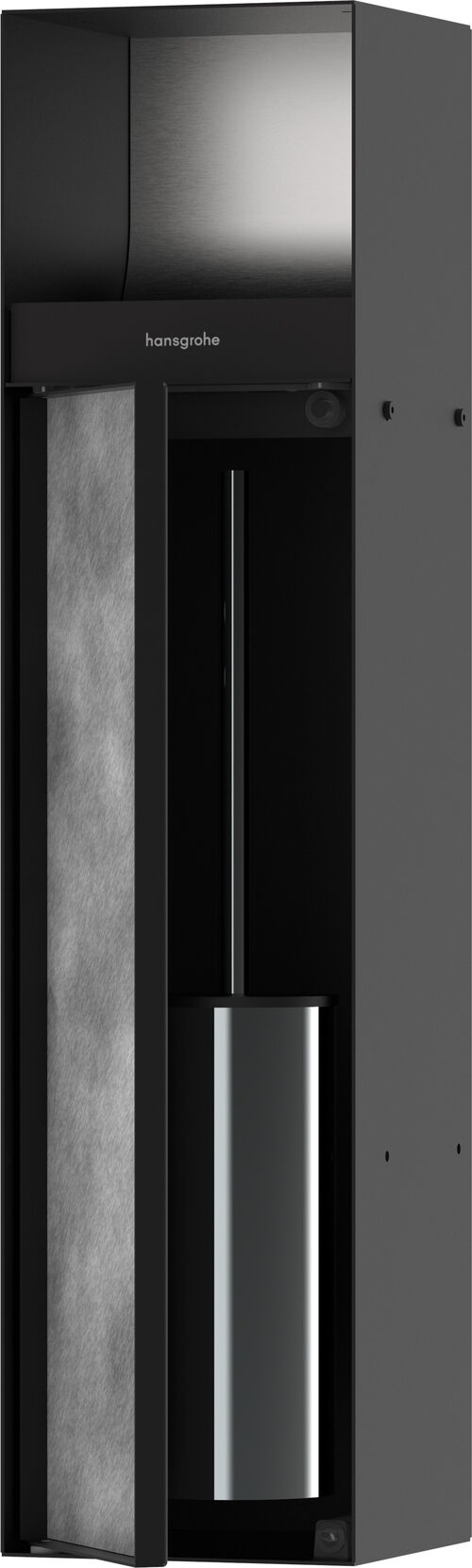 Wandnische Klosettb&uuml;rstenhalter Hansgrohe XtraStoris Rock Schwarz matt