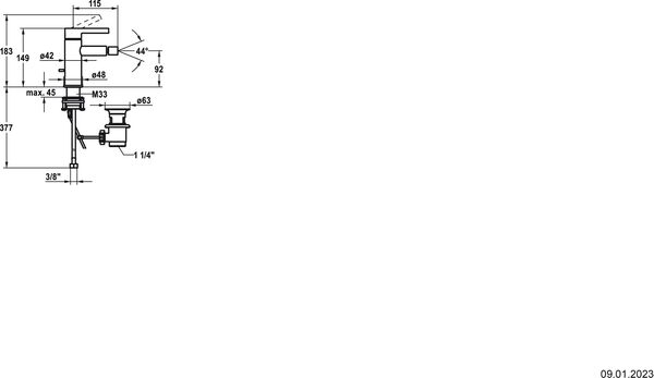 M&eacute;langeur de bidet KWC Bevo Chrom&eacute; image number 1