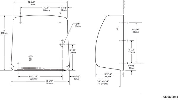 H&auml;ndetrockner Bobrick Elan B 715 Edelstahl matt image number 1