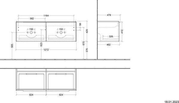 Waschtischm&ouml;bel Villeroy & Boch Subway 3.0 Graphite image number 1