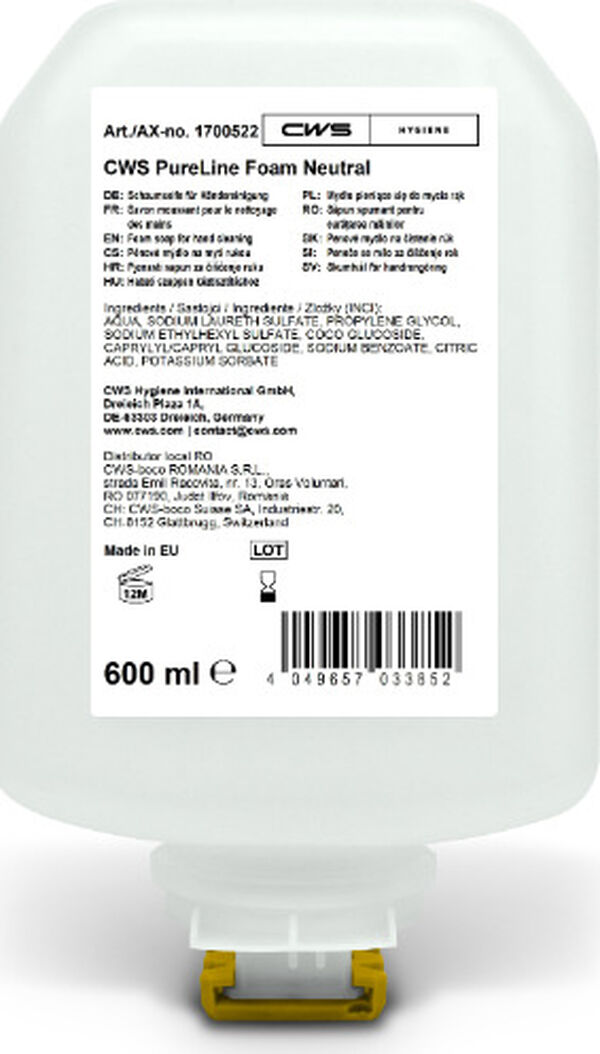 Handseife CWS PureLine Foam Neutral, 600 ml image number 0