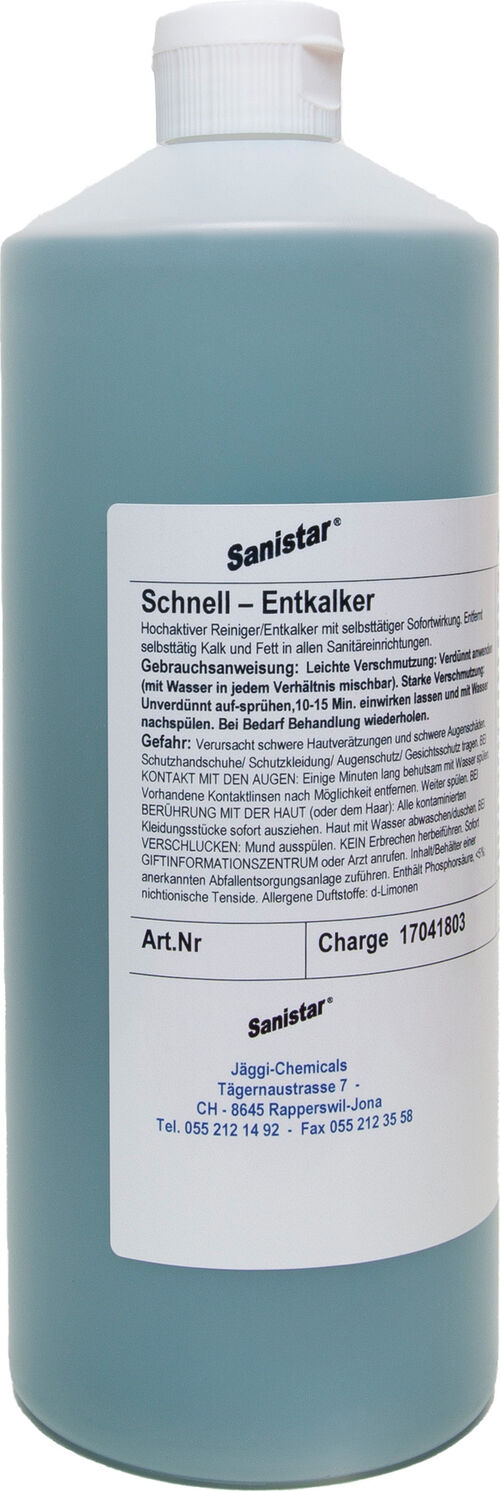 Schnellentkalker Sanistar auch f&uuml;r metallische Oberfl&auml;chen
