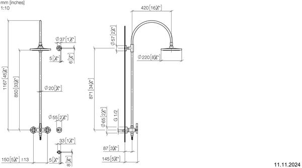 Duschsystem Dornbracht mit Duschenbatterie Dark chrome image number 2
