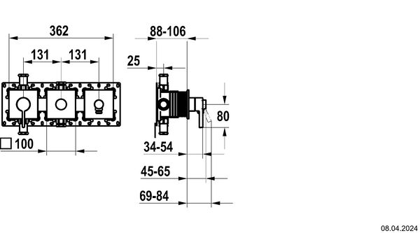 Bademischer-Endmontageset KWC Homebox Bevo Schwarz matt image number 1