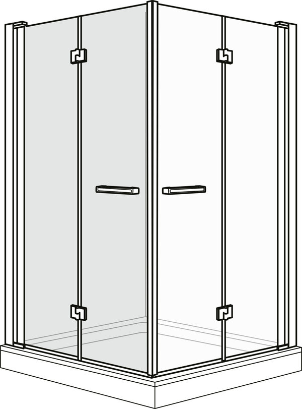 Porta girevole pieghevole Duscholux Optima 6, larghezza 100 cm, (98,5 - 100,5 cm), cerniere a image number 0