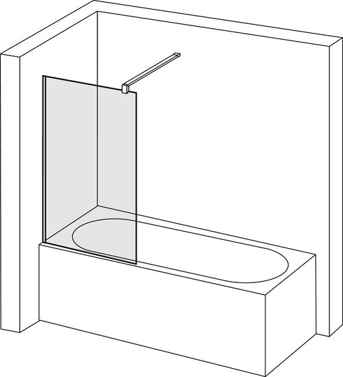Paroi lat&eacute;rale &agrave; pose libre Alterna lin.3 Noir mat Verre clair CareTec Pro