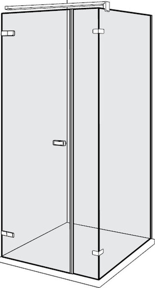 Pendelt&uuml;re Alterna lin.3 Verchromt Echtglas klar CareTec Pro