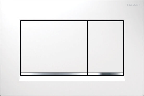 Plaque de d&eacute;clenchement Geberit Sigma20 square Blanc/Brillant/Blanc image number 0