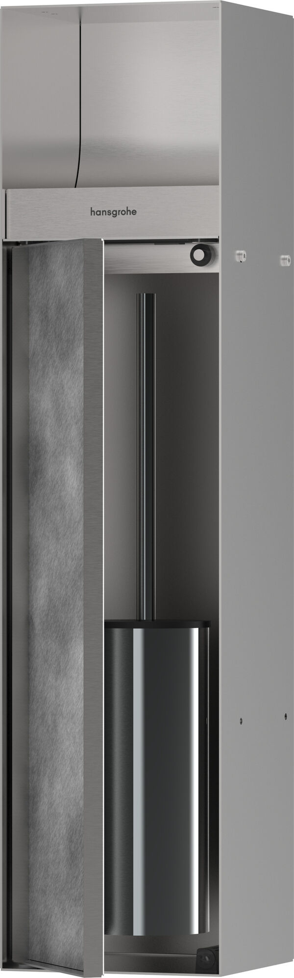 Wandnische Klosettb&uuml;rstenhalter Hansgrohe XtraStoris Rock Edelstahl geb&uuml;rstet image number 0