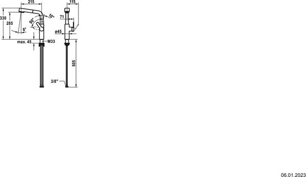 Sp&uuml;ltischmischer KWC Domo 6.0 Verchromt image number 1