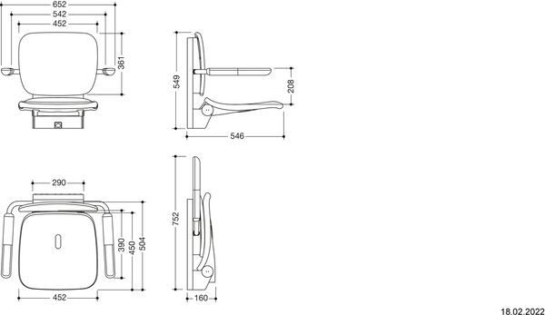 Klappsitz Hewi LifeSystem Premium Anthrazit gl&auml;nzend image number 1