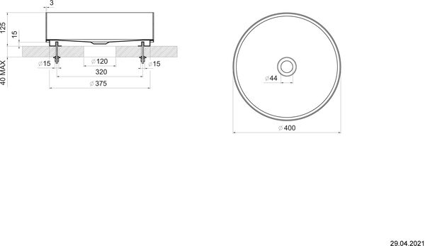 Auflegewaschtisch Gessi 316 Black metal brushed image number 1