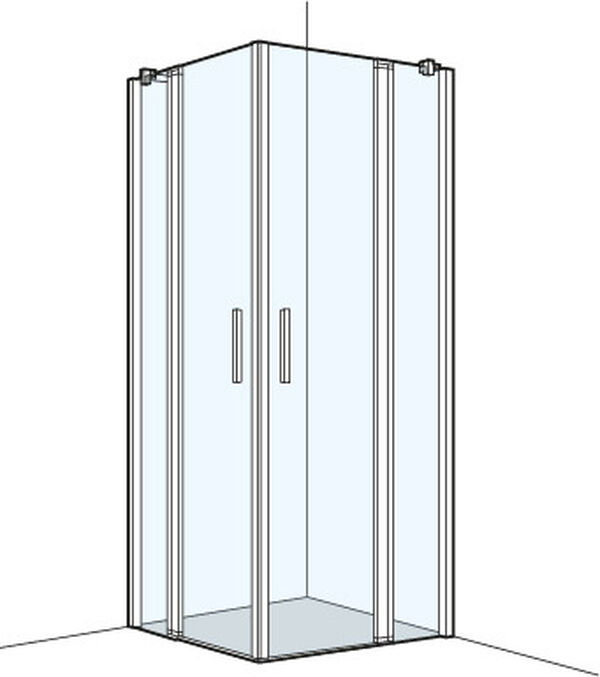 Eckeinstieg Koralle S400 Plus Schwarz matt Echtglas klar image number 0