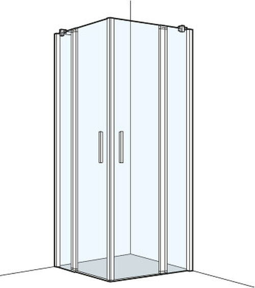 Eckeinstieg Koralle S400 Plus Schwarz matt Echtglas klar Duschguard