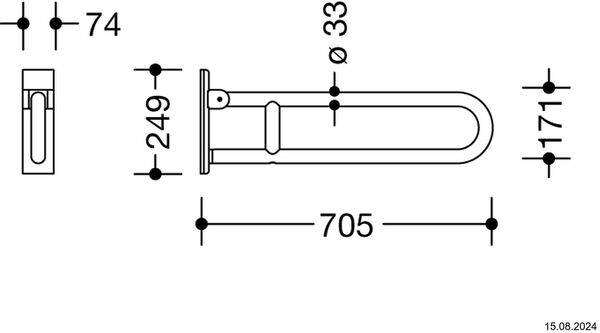 Klappgriff Hewi 805 Edelstahl matt image number 1