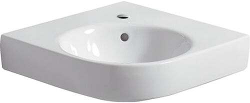 Eckwandbecken Geberit Renova Compact 69.5 x 61.5 cm Weiss