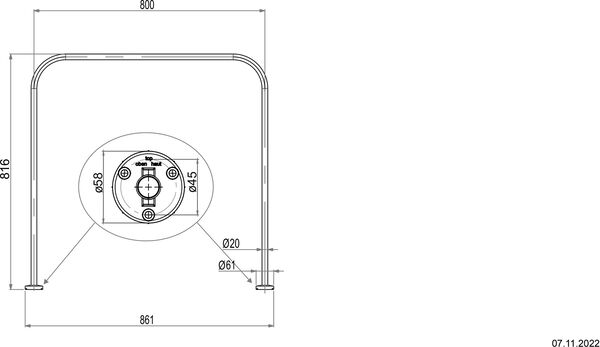 Duschenvorhangstange Bodenschatz, U-f&ouml;rmig Verchromt image number 1