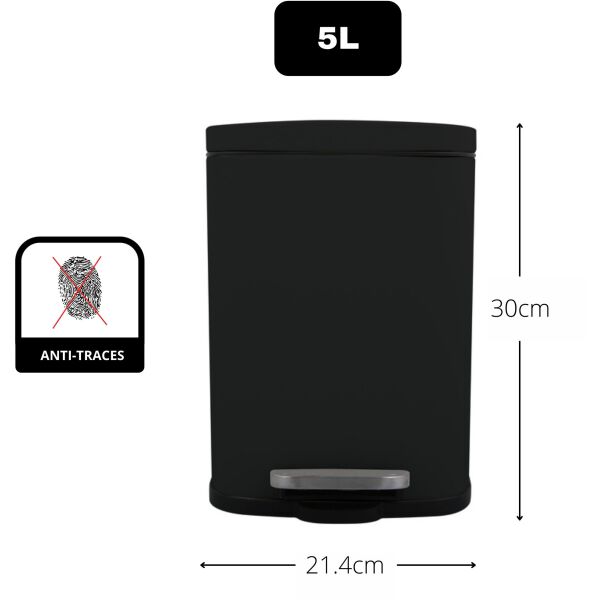 Treteimer Spirella Akira Schwarz matt image number 2