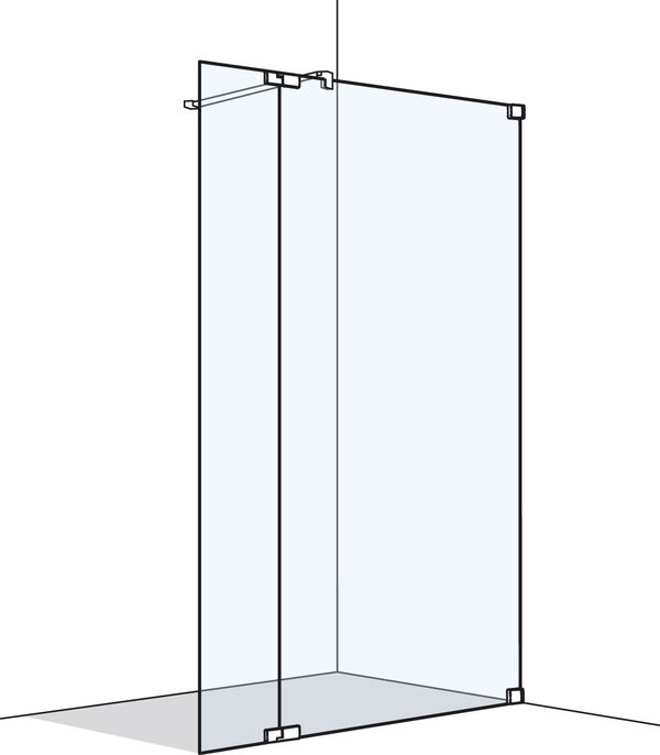 Paroi laterale en pose libre Koralle S808 Couleur acier inoxydable Verre clair Plus image number 0
